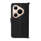 For Huawei Pura 80 Pro 5G / 80 Pro+ 5G Multifunctional 6-Card Slots Leather Phone Case with Wrist Strap(Black) - 3