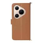 For Huawei Pura 80 Pro 5G / 80 Pro+ 5G Multifunctional 6-Card Slots Leather Phone Case with Wrist Strap(Brown) - 3