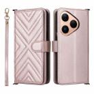 For Huawei Pura 80 5G Multifunctional 6-Card Slots Leather Phone Case with Wrist Strap(Pink) - 1