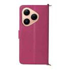 For Huawei Pura 80 5G Multifunctional 6-Card Slots Leather Phone Case with Wrist Strap(Rose Red) - 3