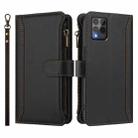 For T-Mobile REVVL 6 Pro 5G Magnetic Closure 9 Card Slots Zipper Leather Case with Hand Strap(Black) - 2