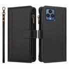 For T-Mobile REVVL 6 / 6x Magnetic Closure 9 Card Slots Zipper Leather Case with Hand Strap(Black) - 2