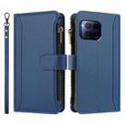For T-Mobile REVVL 7 Pro 5G Magnetic Closure 9 Card Slots Zipper Leather Case with Hand Strap(Dark Blue) - 2