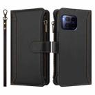 For T-Mobile REVVL 7 Pro 5G Magnetic Closure 9 Card Slots Zipper Leather Case with Hand Strap(Black) - 2