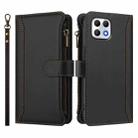 For T-Mobile REVVL 7 5G Magnetic Closure 9 Card Slots Zipper Leather Case with Hand Strap(Black) - 2