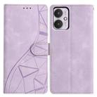 For Redmi 13C 4G Triangles Embossed Leather Phone Case(Purple) - 1