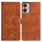 For Redmi 13C 4G Triangles Embossed Leather Phone Case(Brown) - 1