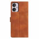 For Redmi 13C 4G Triangles Embossed Leather Phone Case(Brown) - 3