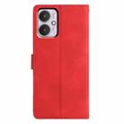 For Redmi 13C 4G Triangles Embossed Leather Phone Case(Red) - 3