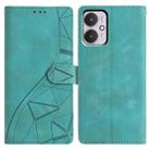 For Redmi 13C 4G Triangles Embossed Leather Phone Case(Green) - 1