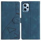 For Redmi Note 12 Pro 5G Triangles Embossed Leather Phone Case(Blue) - 1