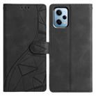 For Redmi Note 12 Pro 5G Triangles Embossed Leather Phone Case(Black) - 1