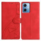For Redmi Note 12 4G Triangles Embossed Leather Phone Case(Red) - 1
