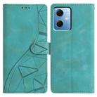 For Redmi Note 12 4G Triangles Embossed Leather Phone Case(Green) - 1