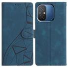 For Redmi 12C Triangles Embossed Leather Phone Case(Blue) - 1