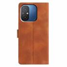 For Redmi 12C Triangles Embossed Leather Phone Case(Brown) - 3