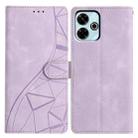 For Redmi 13 4G Triangles Embossed Leather Phone Case(Purple) - 1