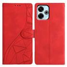 For Redmi 13 4G Triangles Embossed Leather Phone Case(Red) - 1