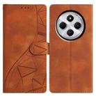 For Redmi 14C 4G / A3 Pro 4G Triangles Embossed Leather Phone Case(Brown) - 1