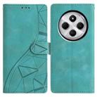 For Redmi 14C 4G / A3 Pro 4G Triangles Embossed Leather Phone Case(Green) - 1