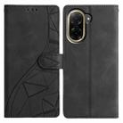 For Redmi A5 4G 171.7mm Triangles Embossed Leather Phone Case(Black) - 1