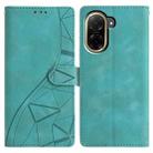 For Redmi A5 4G 171.7mm Triangles Embossed Leather Phone Case(Green) - 1