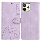 For Redmi Note 14 4G 163.25mm Triangles Embossed Leather Phone Case(Purple) - 1