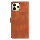 For Redmi Note 14 4G 164.84mm Triangles Embossed Leather Phone Case(Brown) - 3