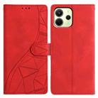 For Redmi Note 14 4G 164.84mm Triangles Embossed Leather Phone Case(Red) - 1