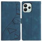 For Redmi Note 14 5G Triangles Embossed Leather Phone Case(Blue) - 1