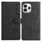 For Redmi Note 14 5G Triangles Embossed Leather Phone Case(Black) - 1