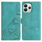 For Redmi Note 14 5G Triangles Embossed Leather Phone Case(Green) - 1