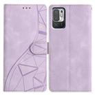 For Redmi Note 10 5G Triangles Embossed Leather Phone Case(Purple) - 1