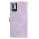 For Redmi Note 10 5G Triangles Embossed Leather Phone Case(Purple) - 3