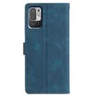 For Redmi Note 10 5G Triangles Embossed Leather Phone Case(Blue) - 3