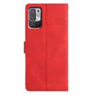 For Redmi Note 10 5G Triangles Embossed Leather Phone Case(Red) - 3