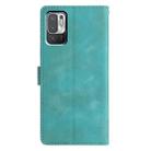 For Redmi Note 10 5G Triangles Embossed Leather Phone Case(Green) - 3