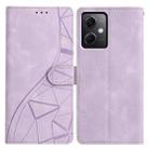 For Redmi Note 12 5G Triangles Embossed Leather Phone Case(Purple) - 1
