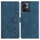 For Redmi Note 12 5G Triangles Embossed Leather Phone Case(Blue) - 1