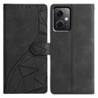 For Redmi Note 12 5G Triangles Embossed Leather Phone Case(Black) - 1