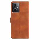 For Redmi Note 12 5G Triangles Embossed Leather Phone Case(Brown) - 3