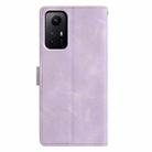 For Redmi Note 12S Triangles Embossed Leather Phone Case(Purple) - 3