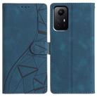 For Redmi Note 12S Triangles Embossed Leather Phone Case(Blue) - 1