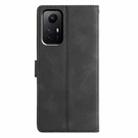For Redmi Note 12S Triangles Embossed Leather Phone Case(Black) - 3