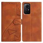 For Redmi Note 12S Triangles Embossed Leather Phone Case(Brown) - 1