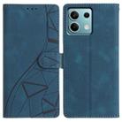 For Redmi Note 13 5G Triangles Embossed Leather Phone Case(Blue) - 1