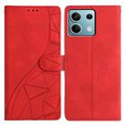 For Redmi Note 13 5G Triangles Embossed Leather Phone Case(Red) - 1