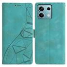 For Redmi Note 13 5G Triangles Embossed Leather Phone Case(Green) - 1