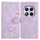 For Redmi Note 14 Pro 5G Triangles Embossed Leather Phone Case(Purple) - 1