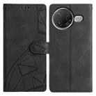 For Redmi K80 / K80 Pro Triangles Embossed Leather Phone Case(Black) - 1